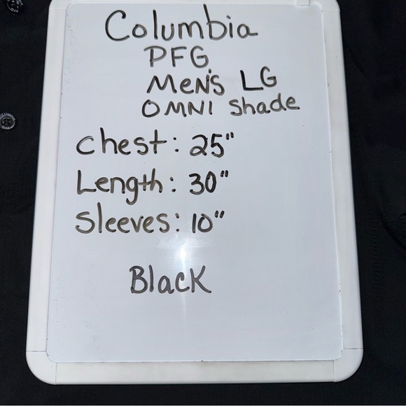 📌Columbia Men’s LARGE Black S SLEEVE PFG Button Up Shirt Outdoor Fishing - Picture 9 of 9